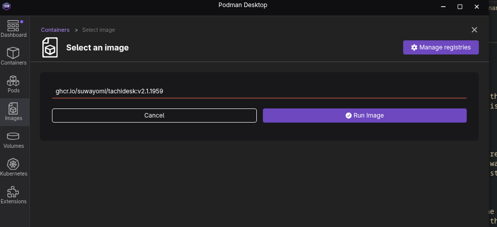 Creating container from suwayomi image
